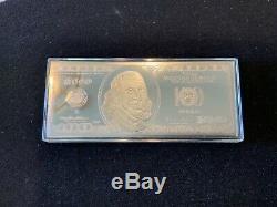 2000 BENJAMIN FRANKLIN $100 DOLLAR BILL 4 OUNCES / 123 Gram. 999 FINE SILVER BAR