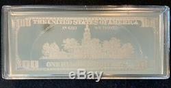 2000 BENJAMIN FRANKLIN $100 DOLLAR BILL 4 OUNCES / 123 Gram. 999 FINE SILVER BAR