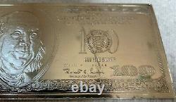 2000 Ben Franklin $100 Dollar Bill Bar 4 Oz. Troy. 999 Fine Silver