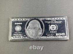 2000 Benjamin Franklin. 999 4 troy ounce silver 100 dollar bill