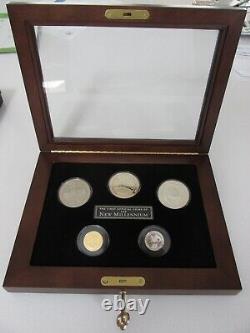 2000 Kiribati 5-Coin Gold/Platinum/Silver Proof New Millennium Set