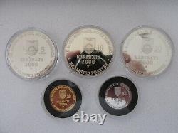 2000 Kiribati 5-Coin Gold/Platinum/Silver Proof New Millennium Set