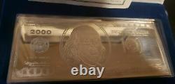2000 Washington Mint $100 Bill Franklin Silver Proof 4 Oz. 999 Silver with BOX COA