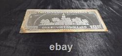 2001 Benjamin Franklin $100 Proof Bill 4oz. 999 FINE Silver art bar