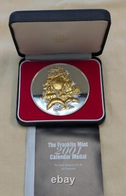 2001 Franklin Mint Millennium. 925 Sterling Silver Art Calendar Medal 209 Grams