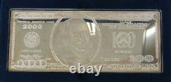 2002 American Historic Society Silver Proof 4 Oz. 999 Silver Franklin $100
