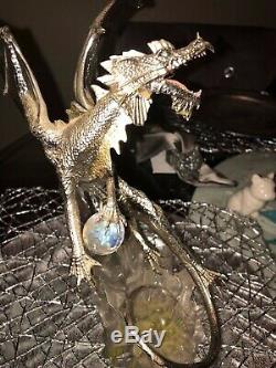 2002 FRANKLIN MINT SILVER DRAGON 12 Statue BY MICHAEL WHELAN RETIRED sculpture