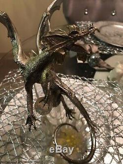 2002 FRANKLIN MINT SILVER DRAGON 12 Statue BY MICHAEL WHELAN RETIRED sculpture