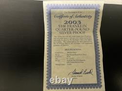 2003 $100 Franklin Quarter-Pound Silver Proof/ Certificate