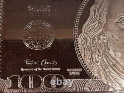 2005 $100 Franklin Silver Proof 1 Oz Bar