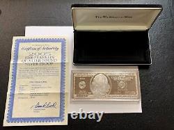 2005 4 oz Silver Bar. 999 Pure Silver Proof Franklin COA & Box