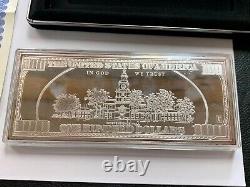 2005 4 oz Silver Bar. 999 Pure Silver Proof Franklin COA & Box