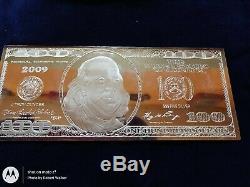 2009 One Hundred Dollar Bill -Ben Franklin. 999 fine silver bar 4 Troy OZ