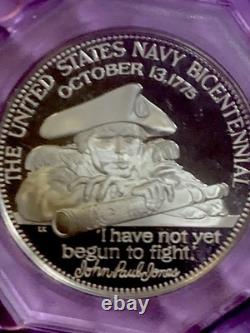 200th Anniversary Of US Navy PROOF SILVER. 925 / John Paul Jones-Franklin Mint