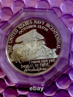 200th Anniversary Of US Navy PROOF SILVER. 925 / John Paul Jones-Franklin Mint