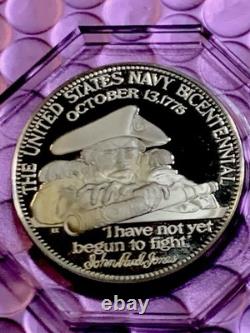 200th Anniversary Of US Navy PROOF SILVER. 925 / John Paul Jones-Franklin Mint 200th Anniversary Of US Navy PROOF SILVER. 925 / John Paul Jones-Franklin Mint