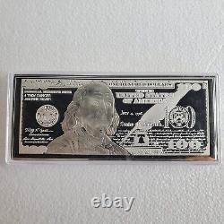 2011- Franklin Note 4 Troy Ounces. 999 Fine Silver Bar in Capsule