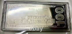 2013 $100 BENJAMIN FRANKLIN CURRENCY NOTE 4oz SILVER BAR + HARD CASE