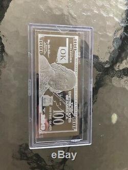 2017 Ben Franklin Proof $100 Dollar Bill 1 Troy Ounce. 999 Fine Silver Bar Nr