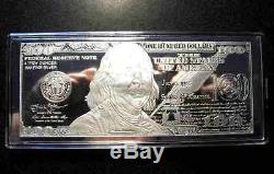 2019 PROOF 4oz CURRENCY SILVER BAR FRANKLIN $100 SEALED PLASTIC AIR-TITE + COA
