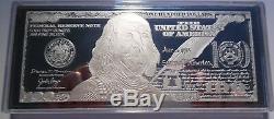 2019 PROOF 4oz CURRENCY SILVER BAR FRANKLIN $100 SEALED PLASTIC AIR-TITE + COA