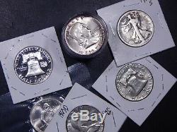 20 Silver Halves 90% GREAT MIX Barber Walking Franklin Kennedy & $10 Face Coin