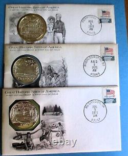 22- Great Historic Sites Of America 1st Day Cover Sterling Silver Proof Medals