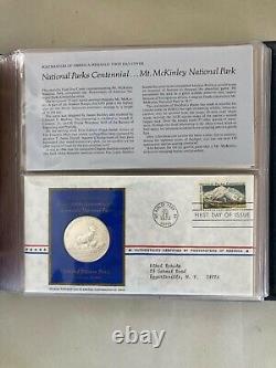 24 1972 Sterling Silver Franklin Mint Medallic First Day Covers & Medals