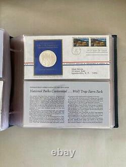 24 1972 Sterling Silver Franklin Mint Medallic First Day Covers & Medals