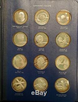 (24) Pc America in Space Franklin Mint Sterling Silver Proof Medal Set in Album