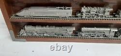 25 FRANKLIN MINT PEWTER TRAINS THE WORLD'S GREATEST LOCOMOTIVE WithWOOD DISPLAY