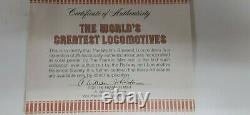 25 FRANKLIN MINT PEWTER TRAINS THE WORLD'S GREATEST LOCOMOTIVE WithWOOD DISPLAY