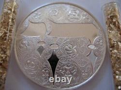 26 Gram. 925 Silver Rare Franklin Mint Proof Hebrew Chai Good Luck Coin + Gold