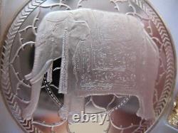 26 Grams. 925 Silver Rare Franklin Mint Proof Indian Elephant Good Luck Coin+gold
