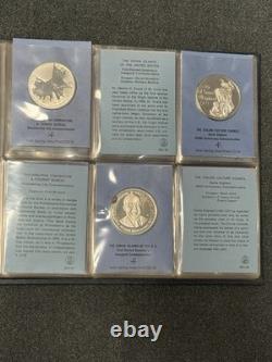 27.3 Troy Oz Franklin Mint Commemorative Issues Sterling Silver Medals Set