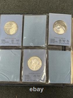 27.3 Troy Oz Franklin Mint Commemorative Issues Sterling Silver Medals Set