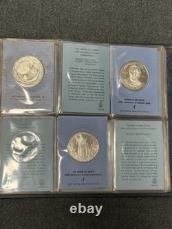 27.3 Troy Oz Franklin Mint Commemorative Issues Sterling Silver Medals Set