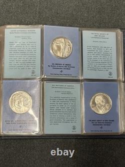 27.3 Troy Oz Franklin Mint Commemorative Issues Sterling Silver Medals Set