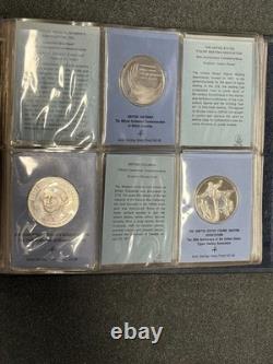 27.3 Troy Oz Franklin Mint Commemorative Issues Sterling Silver Medals Set