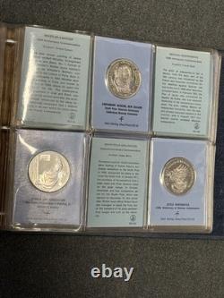 27.3 Troy Oz Franklin Mint Commemorative Issues Sterling Silver Medals Set