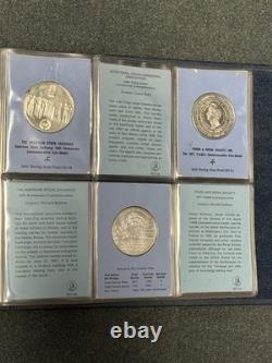 27.3 Troy Oz Franklin Mint Commemorative Issues Sterling Silver Medals Set