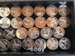 28-FRANKLIN MINT ROBERTS BIRDS 1971 STERLING SILVER PROOF COIN Missing #3,12
