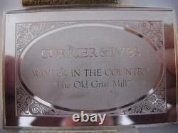 2.78-oz. 999 Pure Silver Franklin's Currier & Ives Winter In The Country + Gold