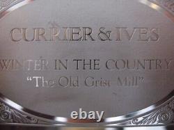 2.78-oz. 999 Pure Silver Franklin's Currier & Ives Winter In The Country + Gold