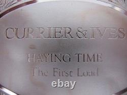 2.78-oz. 999 Pure Silver Proof Franklin Mint Currier & Ives Haying Time + Gold