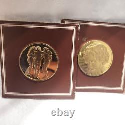 2 -Franklin Mint RUBENS Three Graces & Portrait of Boy -24K on Sterling Silver