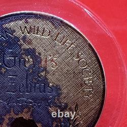 2 Oz Franklin Mint 1972 East African Zebras. 925 Sterling Silver 24kt Ep Proof