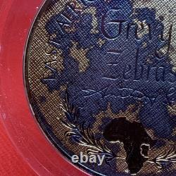 2 Oz Franklin Mint 1972 East African Zebras. 925 Sterling Silver 24kt Ep Proof
