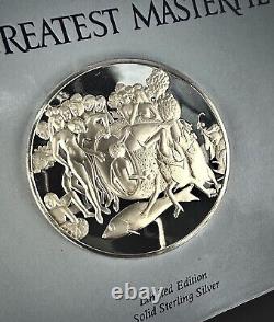 2 ozt 100 Greatest Masterpieces The Garden of Delights. 925 Pure SILVER Medal