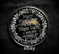 2 ozt Franklin Mint Marry Magdelene with a Night Light. 925 Pure SILVER Medal